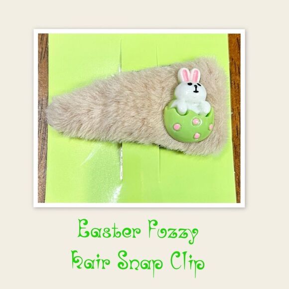 Easter Fuzzy Hair Snap Clip, Easter Hair Clip, Infant or Toddler Hair Clip - Picture 1 of 1